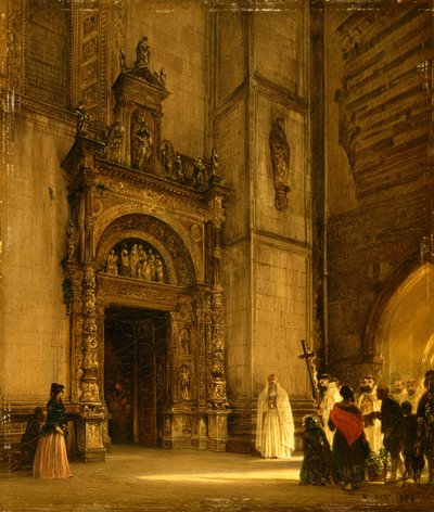 Portale laterale del Duomo di Como, 1850 da Rudolf von Alt